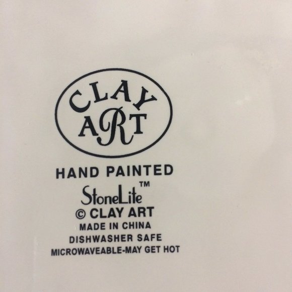 Set of handmade Clay dessert dishes Vintage by Clay Art Stone Lite - Picture 6 of 7